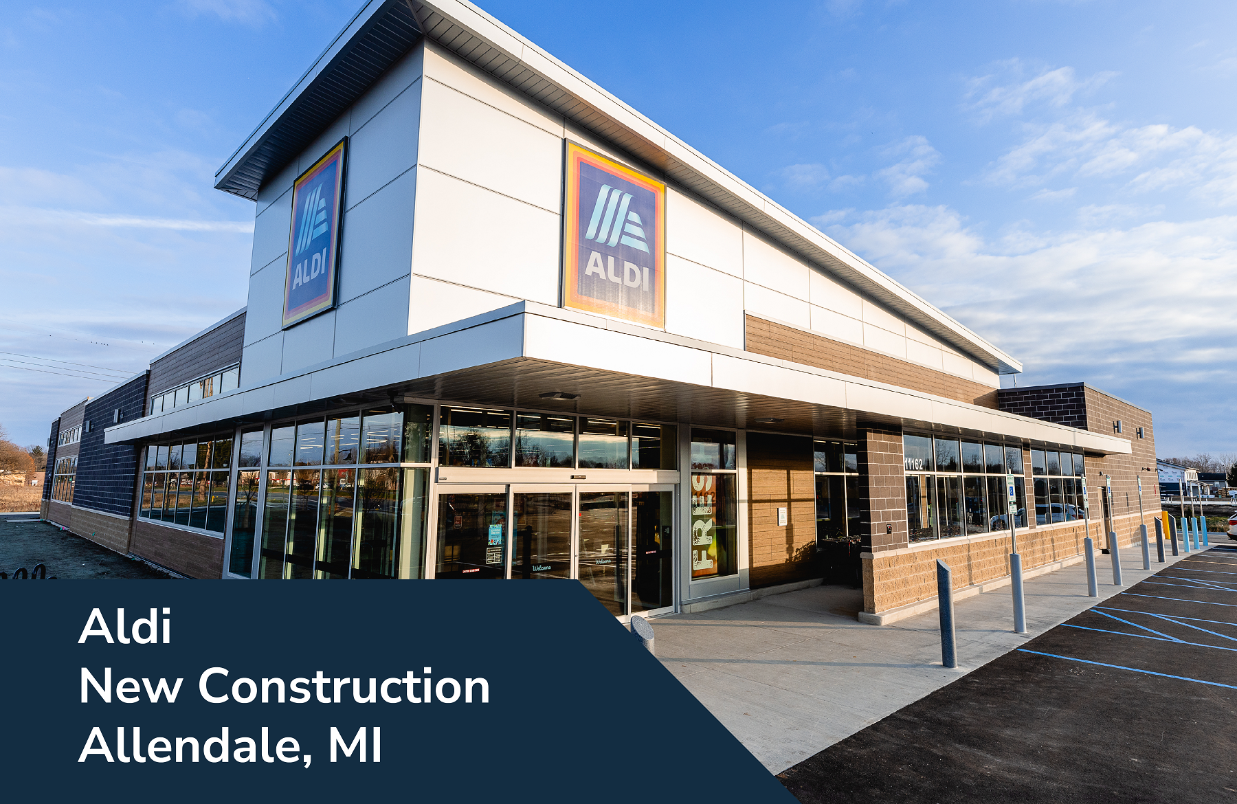 A new building built for Aldi grocery