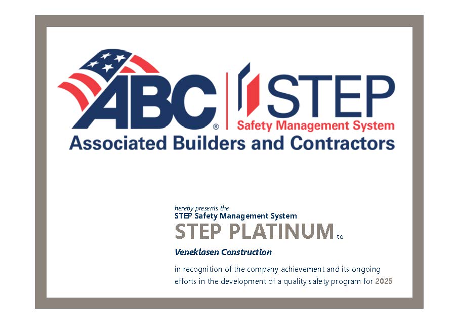Veneklasen Construction's STEP Platinum Award